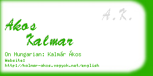 akos kalmar business card