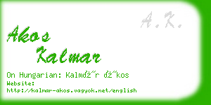 akos kalmar business card